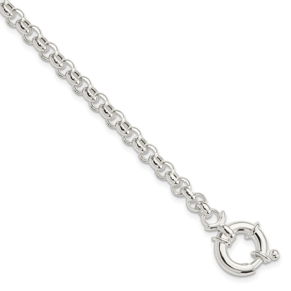 Kazi Luxury Sterling Silver Polished Rolo Fancy Bracelet